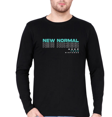 Corona New Normal Full Sleeves T-Shirt for Men-Black-Ektarfa.online