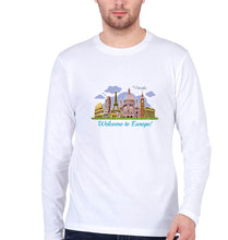 Load image into Gallery viewer, Welcome to Europe Full Sleeves T-Shirt for Men-White-Ektarfa.online
