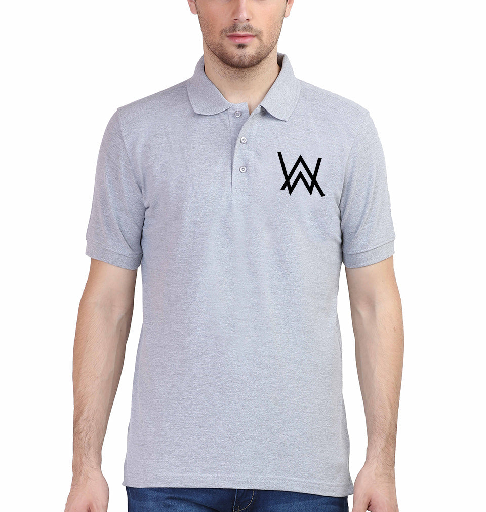 Alan Walker Polo T-Shirt for Men-S(38 Inches)-Grey Melange-Ektarfa.co.in