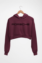 Load image into Gallery viewer, Porsche Crop HOODIE FOR WOMEN-Maroon-Ektarfa.online
