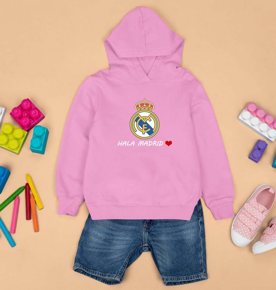 Hala Madrid Kids Hoodie for Boy/Girl-0-1 Year(22 Inches)-Light Baby Pink-Ektarfa.online