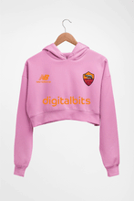 Load image into Gallery viewer, A.S. Roma 2021-22 Crop HOODIE FOR WOMEN-Light Baby Pink-Ektarfa.online

