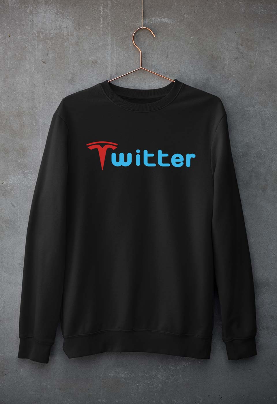Elon Musk Twitter x Tesla Unisex Sweatshirt for Men/Women-Black-Ektarfa.online