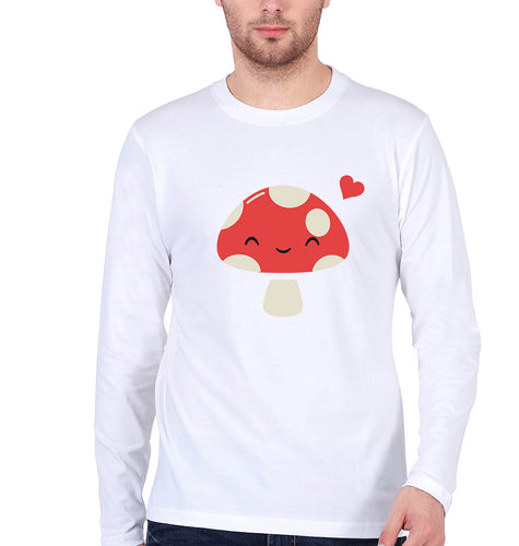 Mushroom Full Sleeves T-Shirt for Men-White-Ektarfa.online