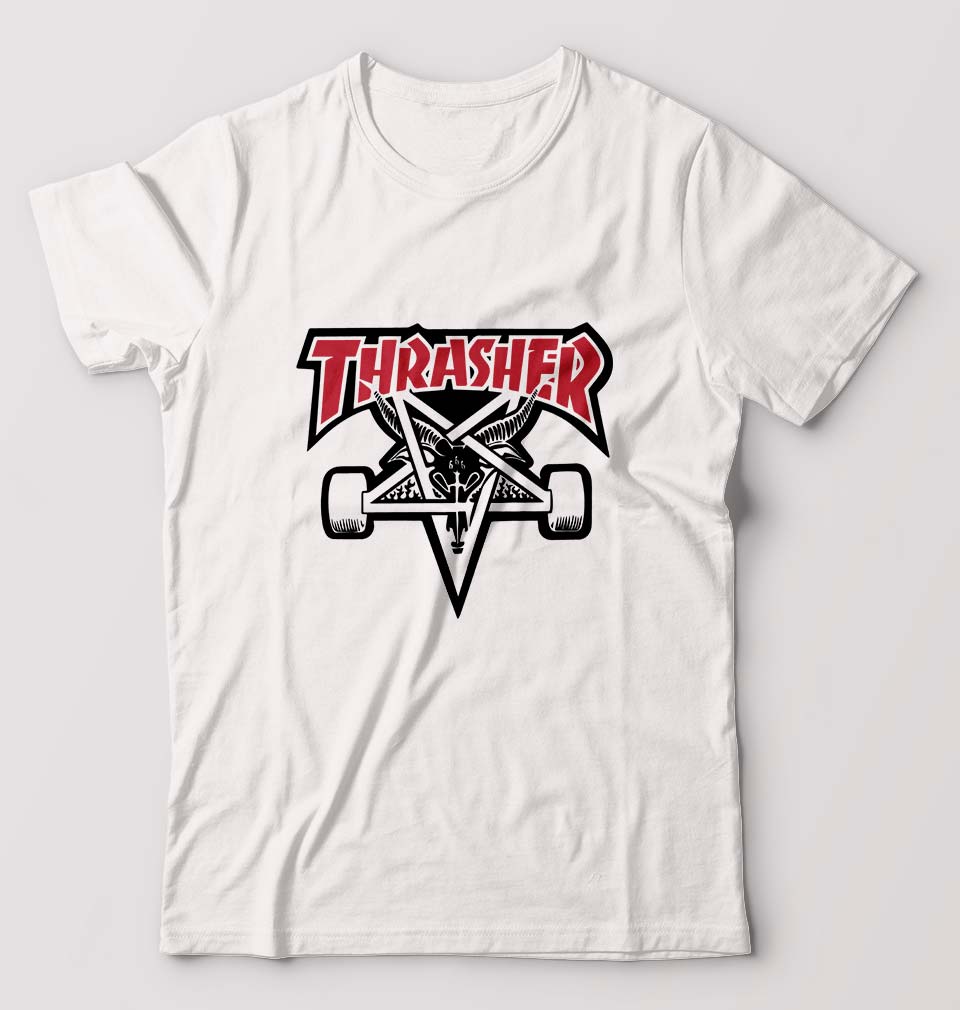 Thrasher T-Shirt for Men-S(38 Inches)-White-Ektarfa.online