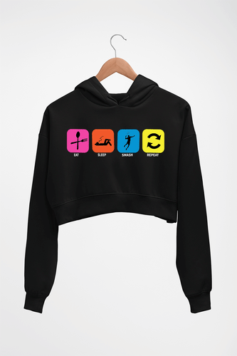 Badminton Crop HOODIE FOR WOMEN-Black-Ektarfa.online