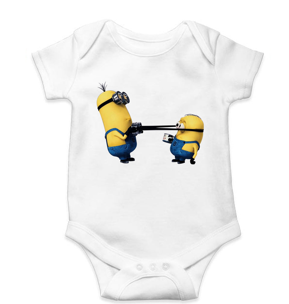 Minion Kids Romper For Baby Boy/Girl-0-5 Months(18 Inches)-White-Ektarfa.online