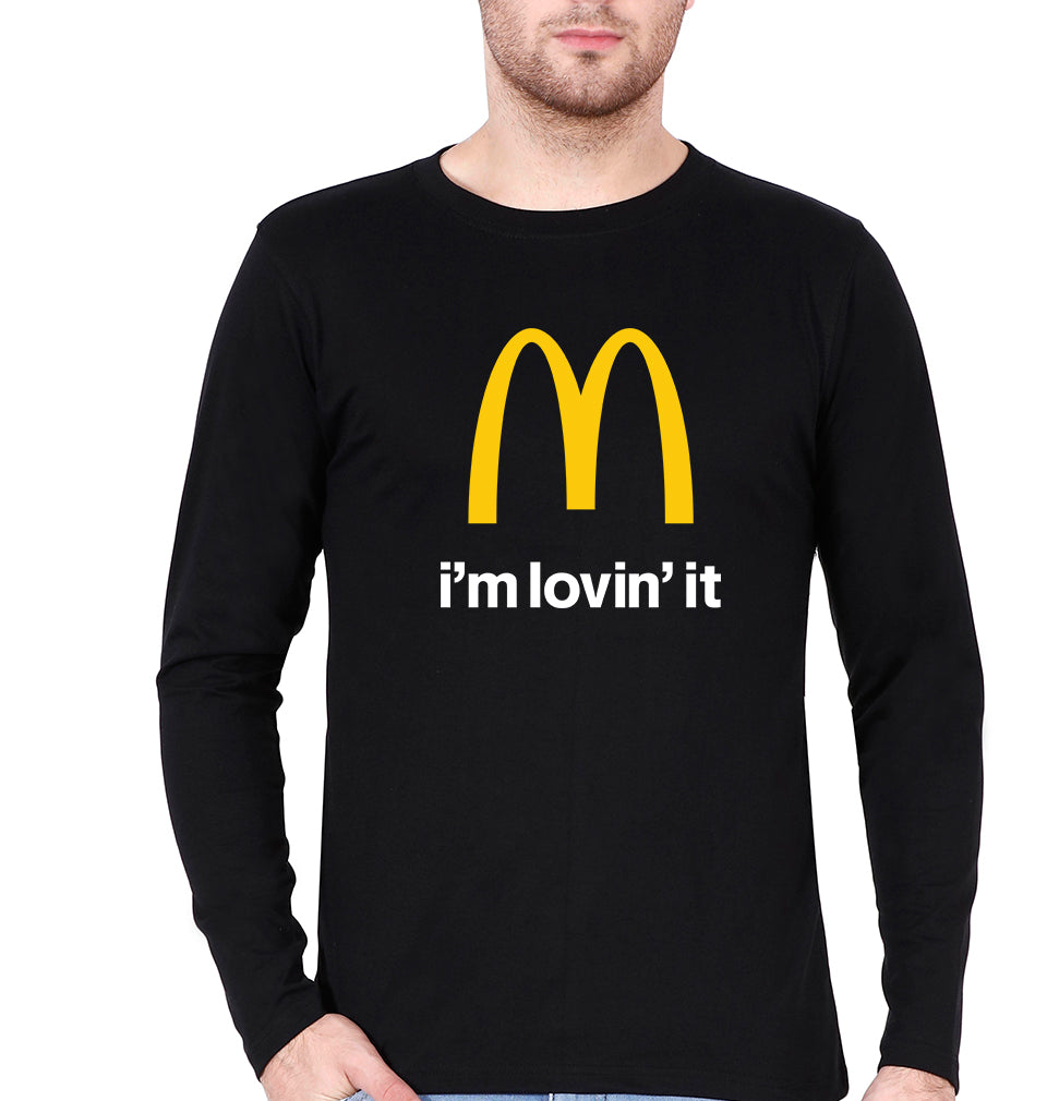 McDonald’s Full Sleeves T-Shirt for Men-S(38 Inches)-Black-Ektarfa.online