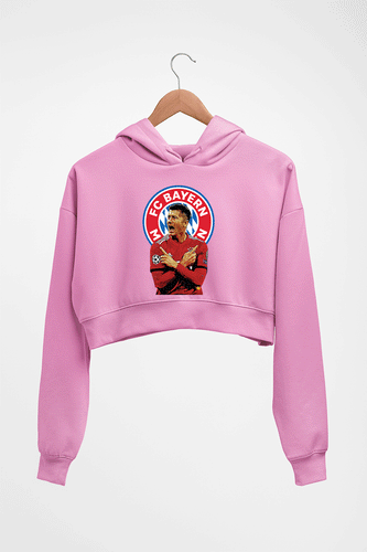 Robert Lewandowski Crop HOODIE FOR WOMEN-Light Baby Pink-Ektarfa.online