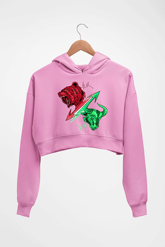 Share Market(Stock Market) Crop HOODIE FOR WOMEN-Light Baby Pink-Ektarfa.online