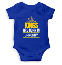 Load image into Gallery viewer, Kings Are Born In January Kids Romper For Baby Boy/Girl-0-5 Months(18 Inches)-Royal Blue-Ektarfa.online
