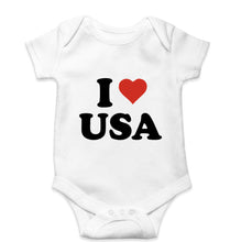 Load image into Gallery viewer, I Love USA Kids Romper For Baby Boy/Girl-0-5 Months(18 Inches)-White-Ektarfa.online
