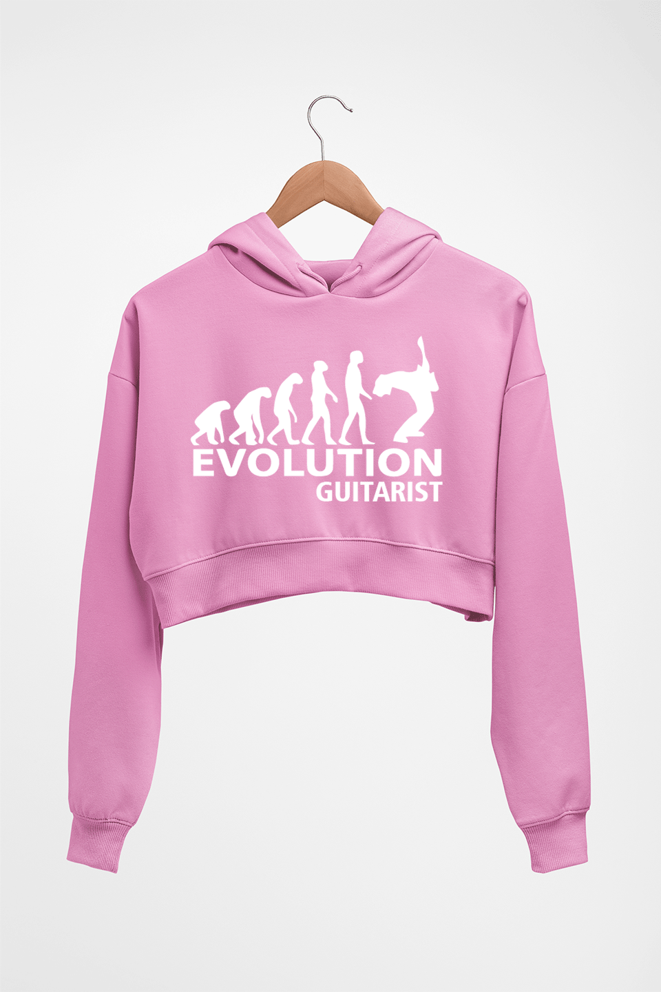 Guitarist Crop HOODIE FOR WOMEN-Light Baby Pink-Ektarfa.online