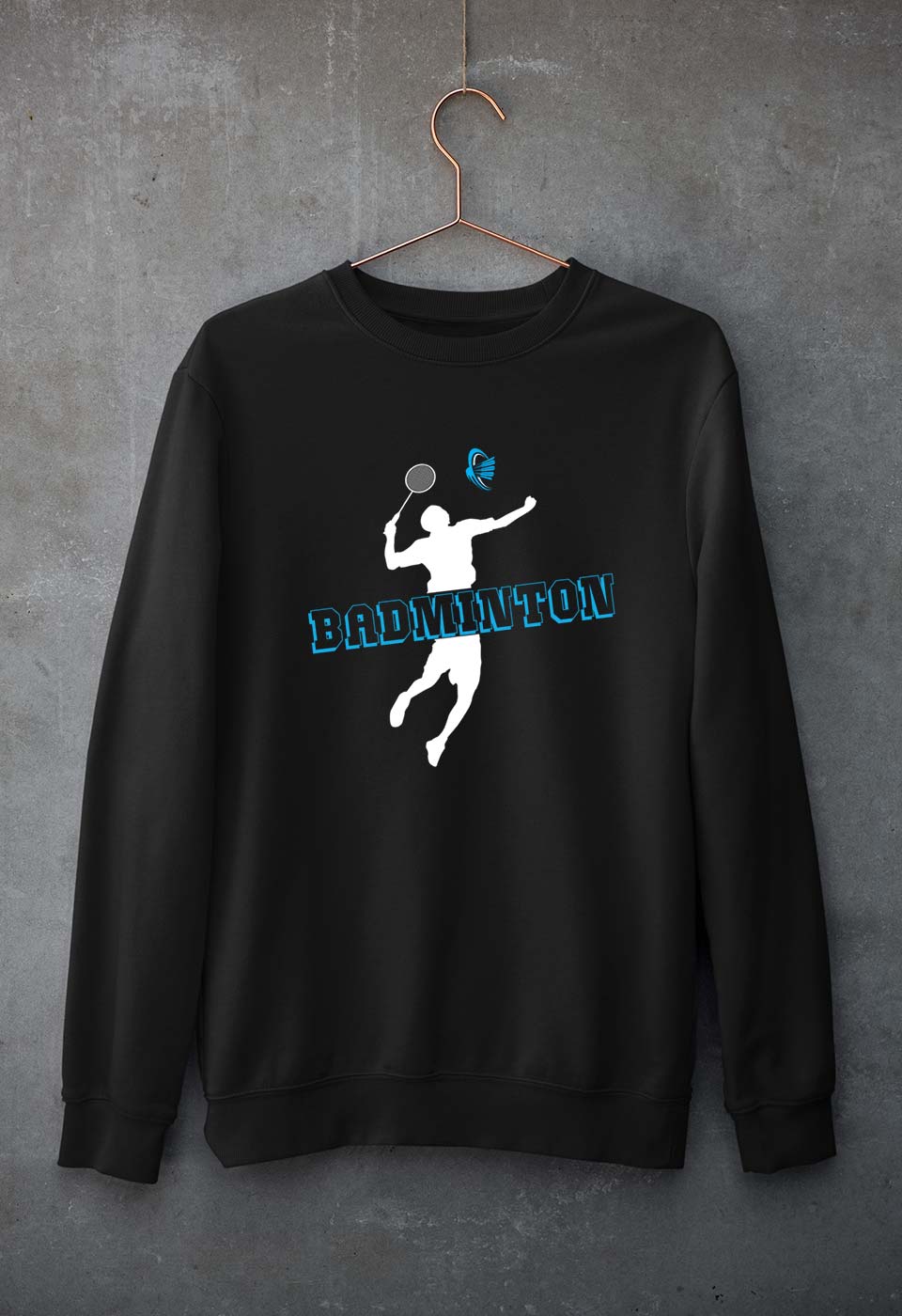 Badminton Unisex Sweatshirt for Men/Women-Black-Ektarfa.online