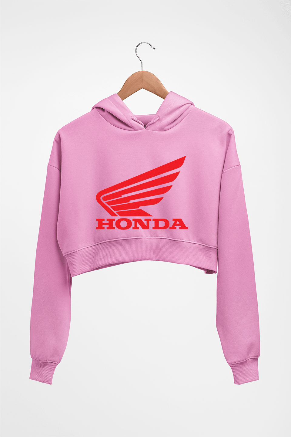 Honda Crop HOODIE FOR WOMEN-Light Baby Pink-Ektarfa.online