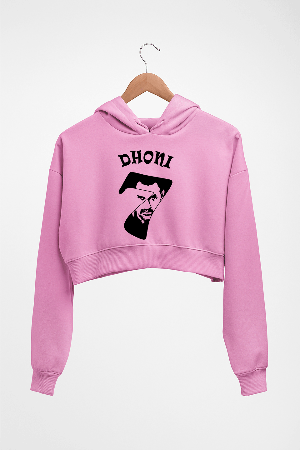 MS Dhoni (MSD) Crop HOODIE FOR WOMEN-Light Baby Pink-Ektarfa.online
