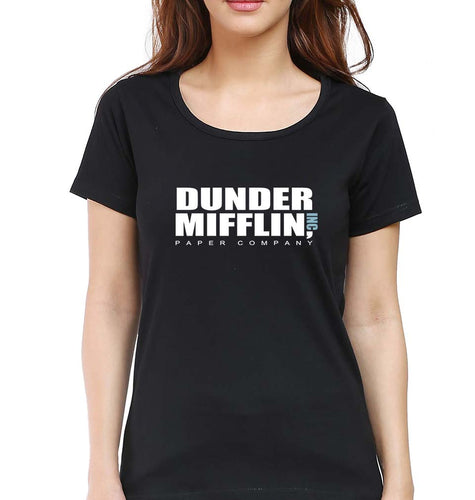 Dunder Mifflin T-Shirt for Women-Black-Ektarfa.online