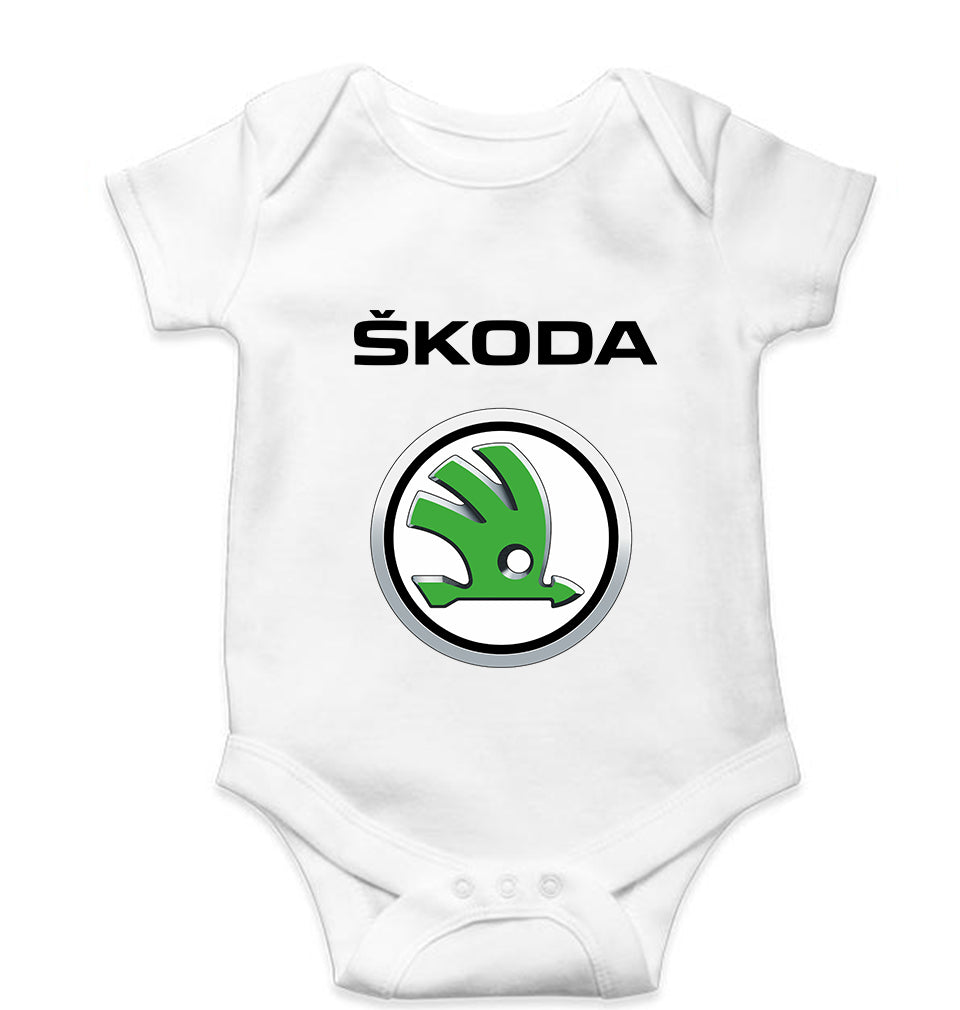 Skoda Kids Romper For Baby Boy/Girl-0-5 Months(18 Inches)-White-Ektarfa.online