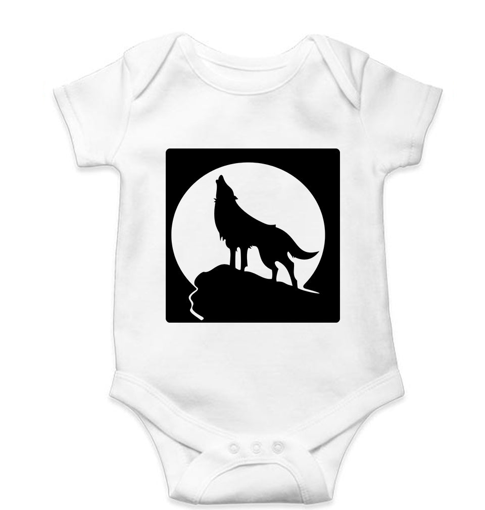 Wolf Kids Romper For Baby Boy/Girl-0-5 Months(18 Inches)-White-Ektarfa.online