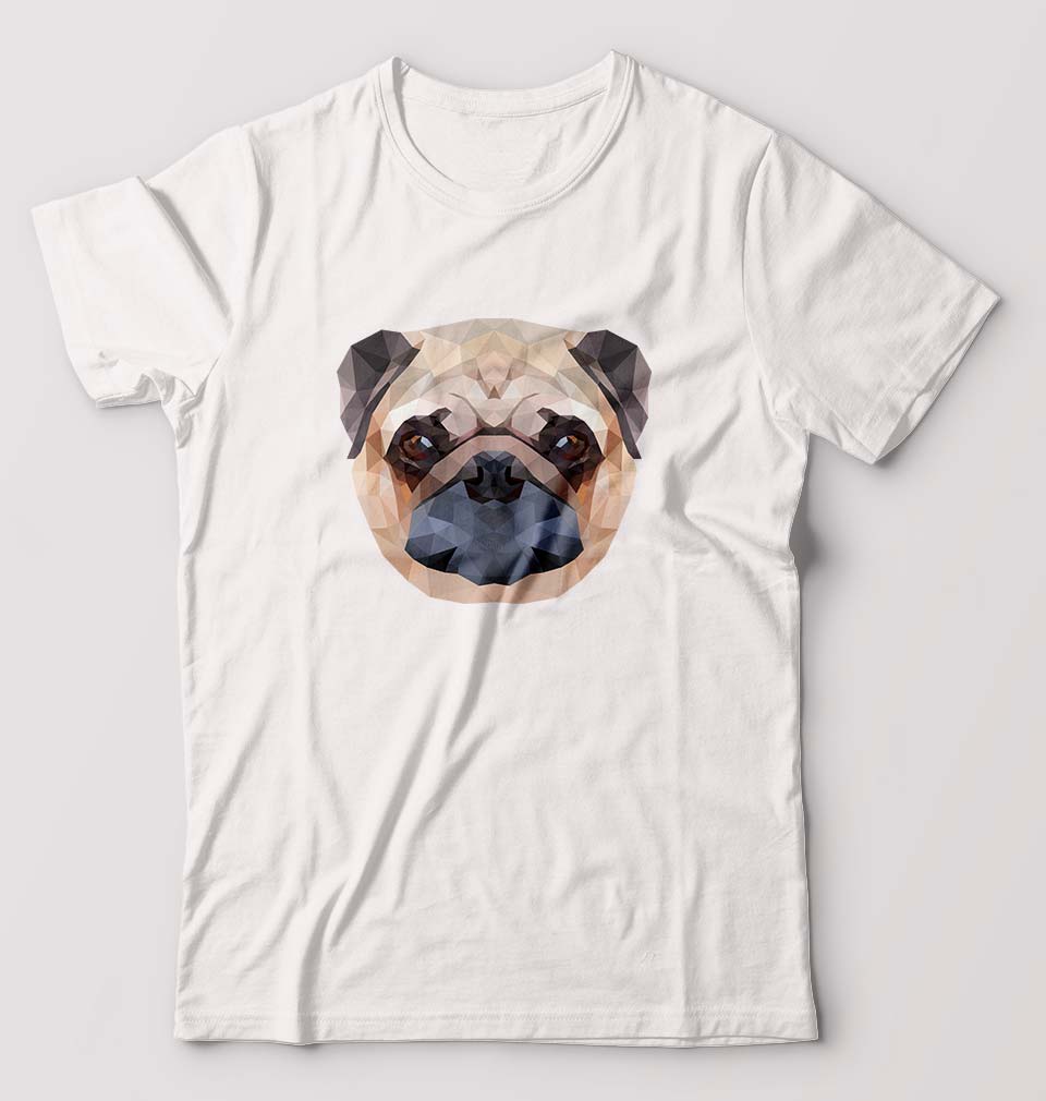 Pug Dog T-Shirt for Men-S(38 Inches)-White-Ektarfa.online