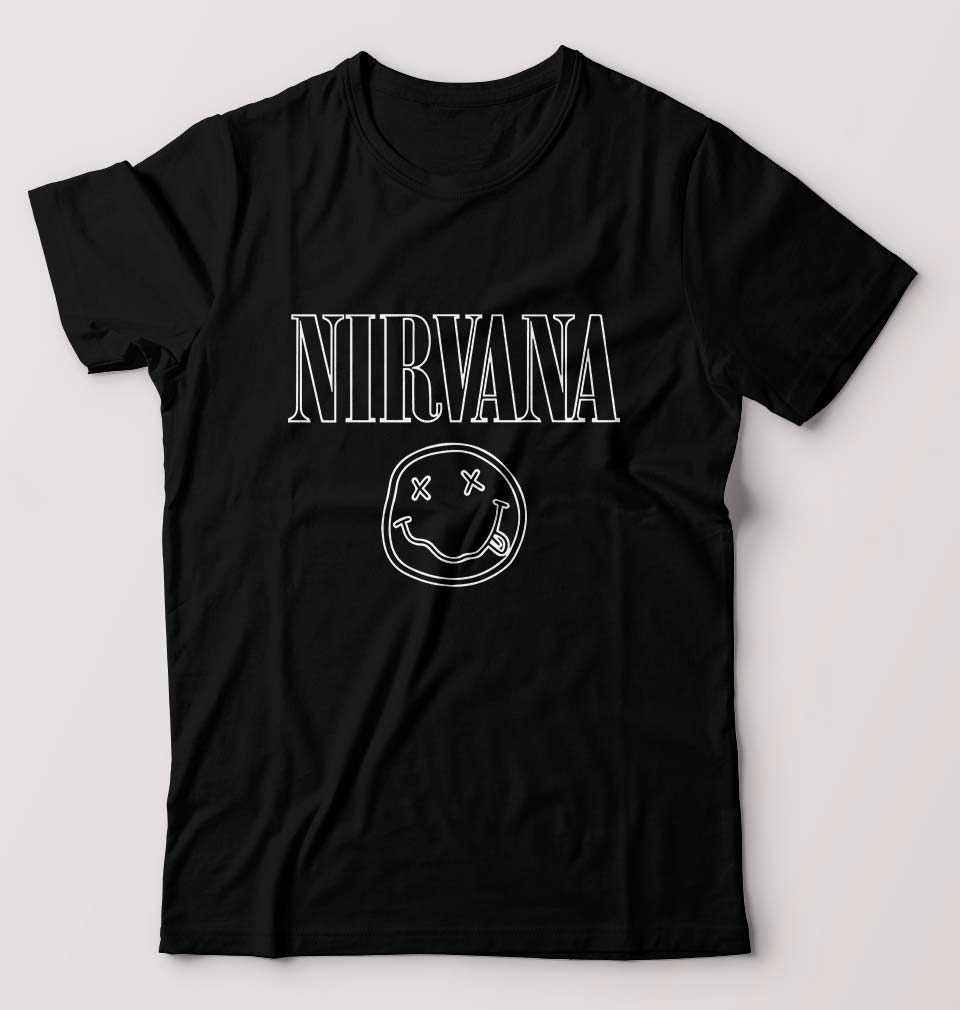 Nirvana T-Shirt for Men-S(38 Inches)-Black-Ektarfa.online