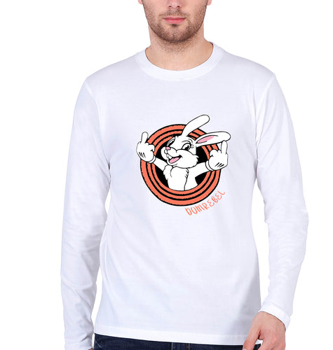 Domrebel Bunny Full Sleeves T-Shirt for Men-White-Ektarfa.online