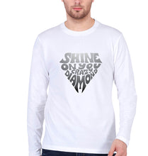 Load image into Gallery viewer, Shine on You Crazy Diamond Full Sleeves T-Shirt for Men-S(38 Inches)-White-Ektarfa.online
