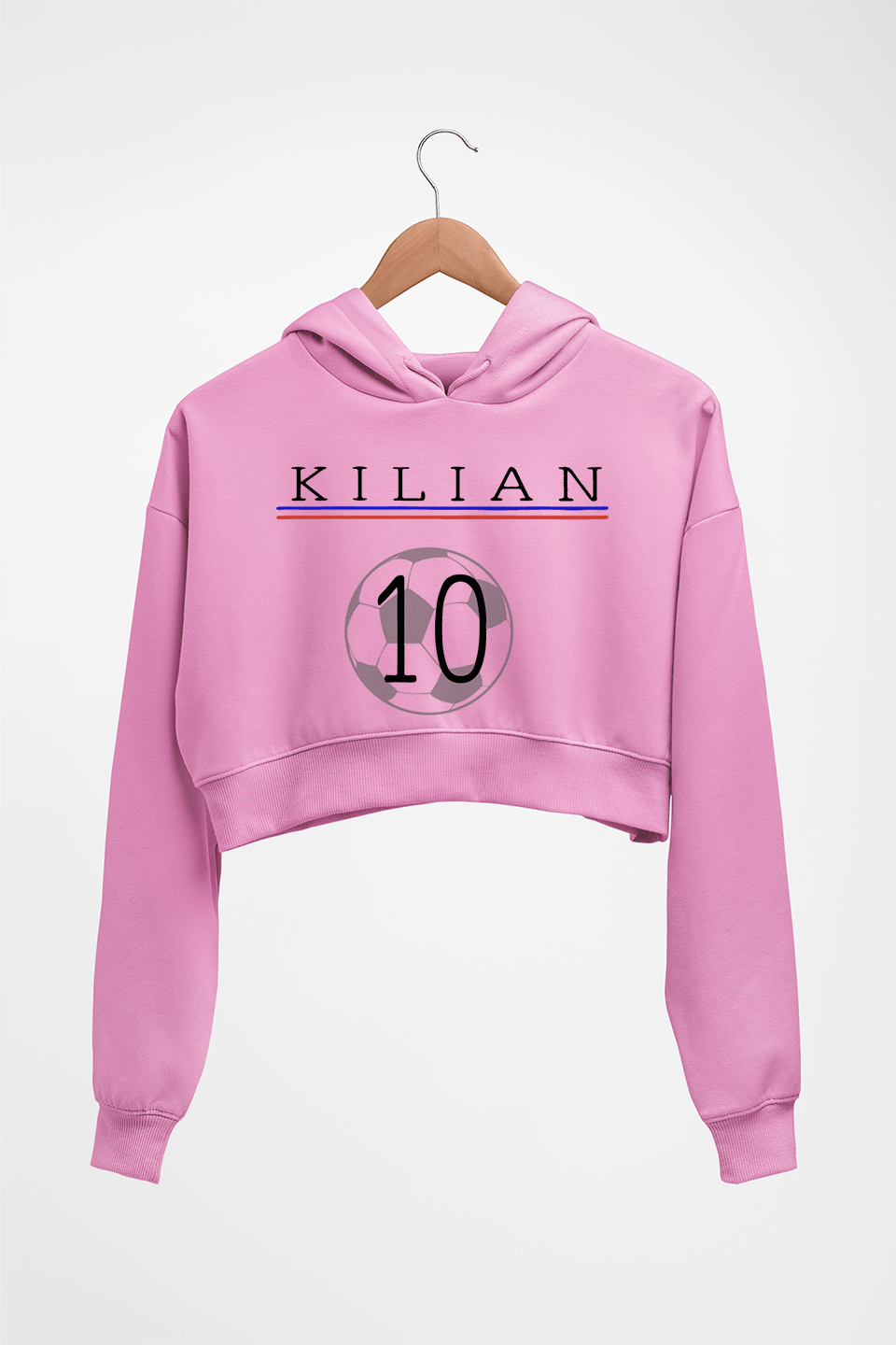 Kylian Mbappé Crop HOODIE FOR WOMEN-Light Baby Pink-Ektarfa.online