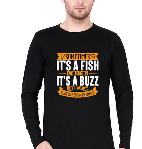 Fishing Full Sleeves T-Shirt for Men-Black-Ektarfa.online