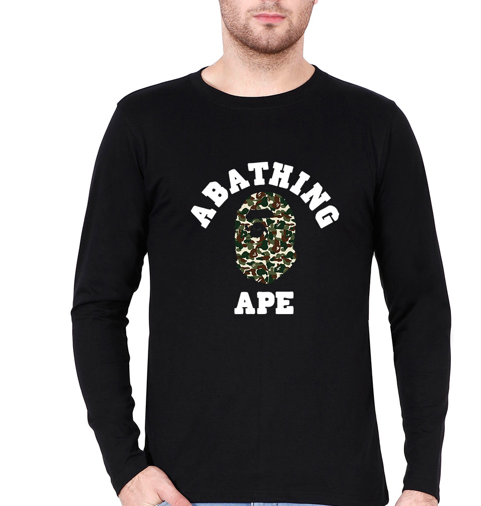 A Bathing Ape Full Sleeves T-Shirt for Men-Black-Ektarfa.online