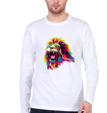 Load image into Gallery viewer, Lion Full Sleeves T-Shirt for Men-White-Ektarfa.online
