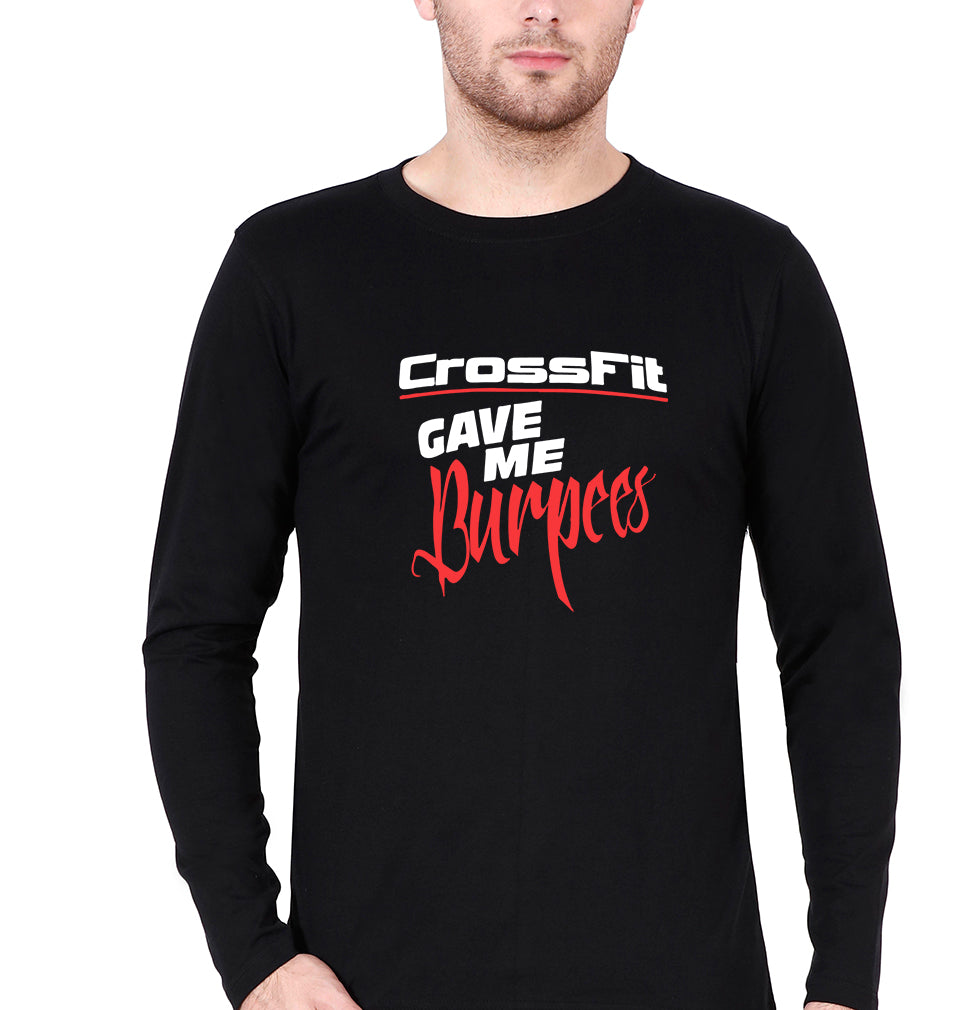 CrossFit Gym Burpees T Full Sleeves T-Shirt for Men-Black-Ektarfa.online