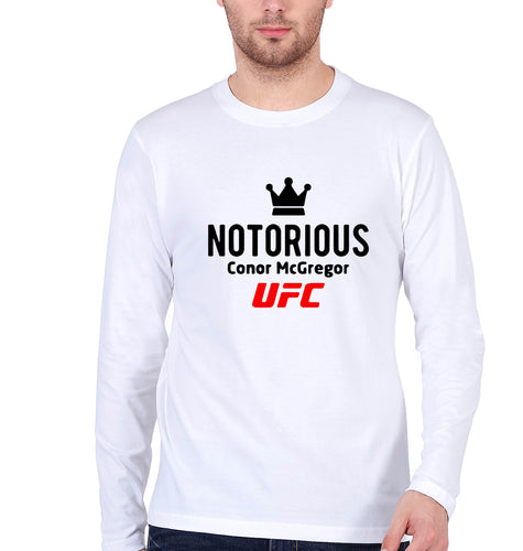 Conor McGregor UFC Full Sleeves T-Shirt for Men-White-Ektarfa.online