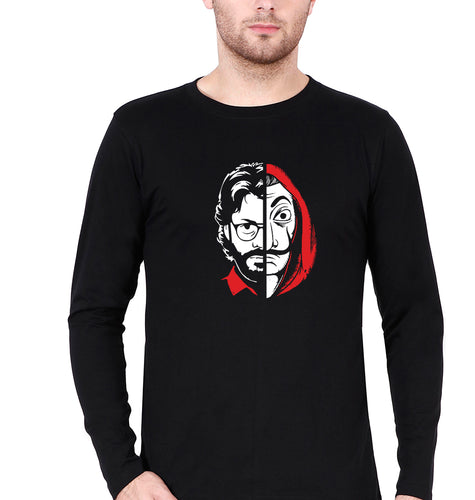 Money Heist The Professor Full Sleeves T-Shirt for Men-Black-Ektarfa.online