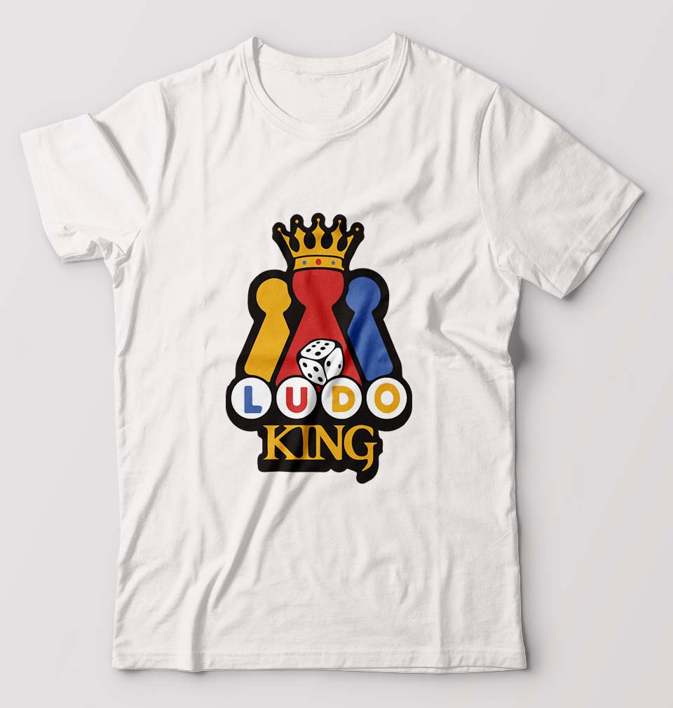 Ludo King T-Shirt for Men-S(38 Inches)-White-Ektarfa.online