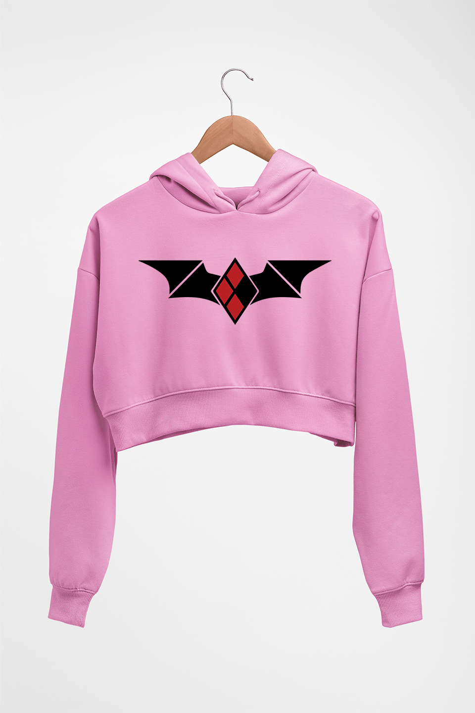 Batman and Harley Quinn Crop HOODIE FOR WOMEN-Light Baby Pink-Ektarfa.online