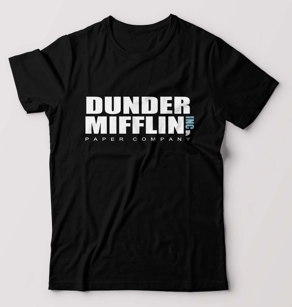 Dunder Mifflin T-Shirt for Men-S(38 Inches)-Black-Ektarfa.online