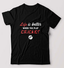 Load image into Gallery viewer, Play Cricket T-Shirt for Men-Black-Ektarfa.online
