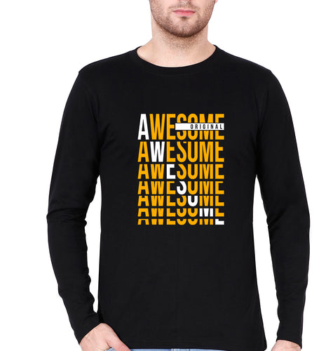 Awesome Full Sleeves T-Shirt for Men-Black-Ektarfa.online