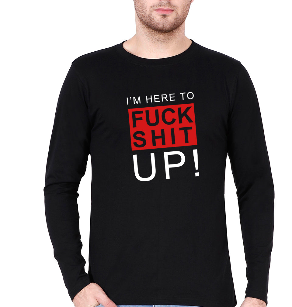 Fuck Full Sleeves T-Shirt for Men-Black-Ektarfa.online