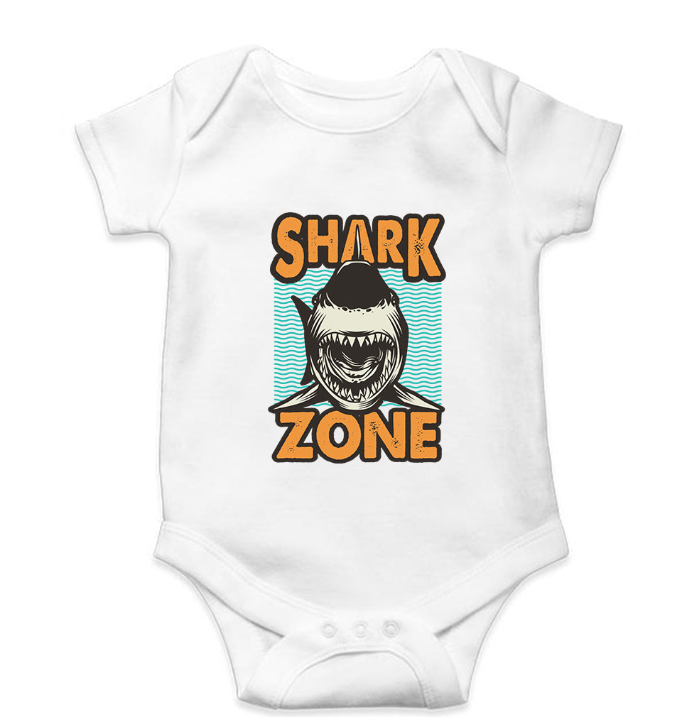 Paul & Shark Kids Romper For Baby Boy/Girl-0-5 Months(18 Inches)-White-Ektarfa.online