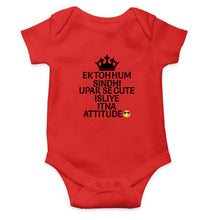 Load image into Gallery viewer, Ek Toh Hum Sindhi Kids Romper For Baby Boy/Girl-0-5 Months(18 Inches)-Red-Ektarfa.online
