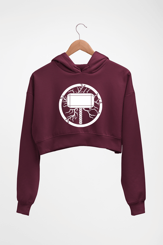 Thor Superhero Crop HOODIE FOR WOMEN-Maroon-Ektarfa.online