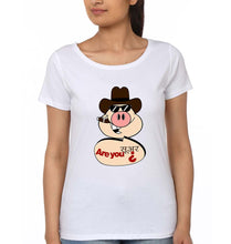 Load image into Gallery viewer, Pig Funny T-Shirt for Women-XS(32 Inches)-White-Ektarfa.online
