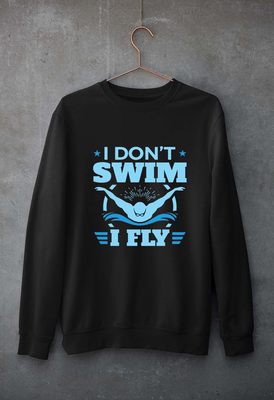 Swim Unisex Sweatshirt for Men/Women-Black-Ektarfa.online