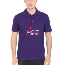 Load image into Gallery viewer, Born United Live United Die United Polo T-Shirt for Men-S(38 Inches)-Purple-Ektarfa.co.in
