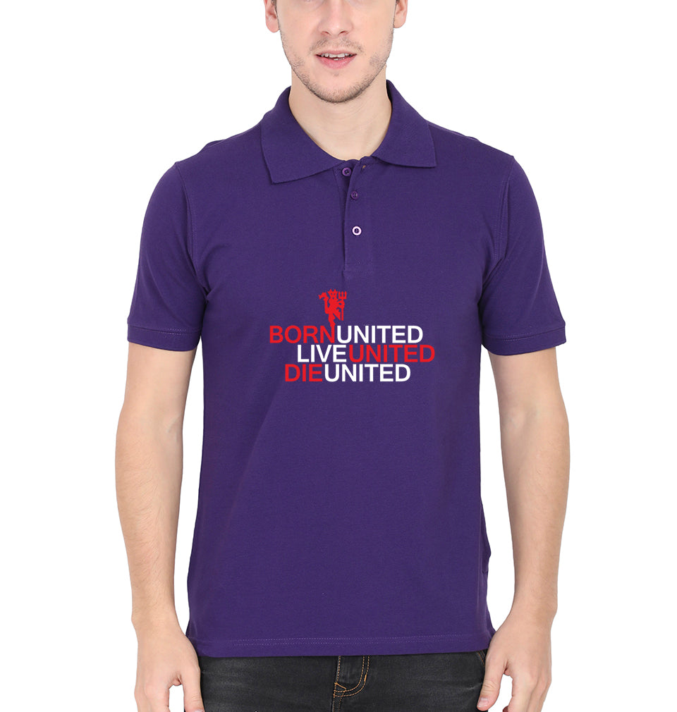 Born United Live United Die United Polo T-Shirt for Men-S(38 Inches)-Purple-Ektarfa.co.in