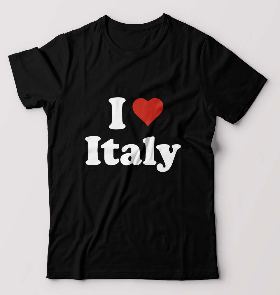 I Love Italy T-Shirt for Men-Black-Ektarfa.online