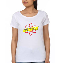 Load image into Gallery viewer, Sheldon Cooper Bazinga T-Shirt for Women-XS(32 Inches)-White-Ektarfa.online
