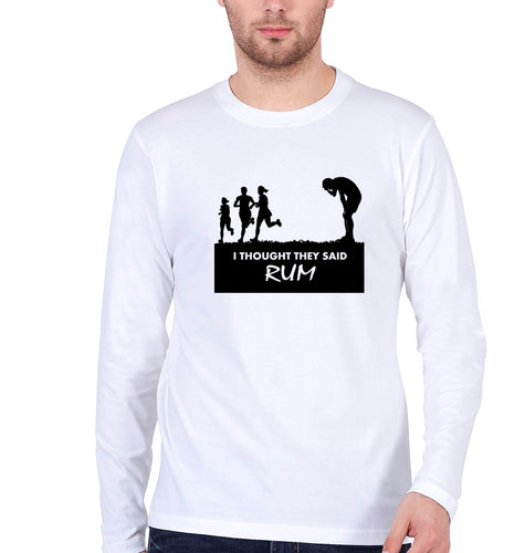 Rum Funny Full Sleeves T-Shirt for Men-White-Ektarfa.online